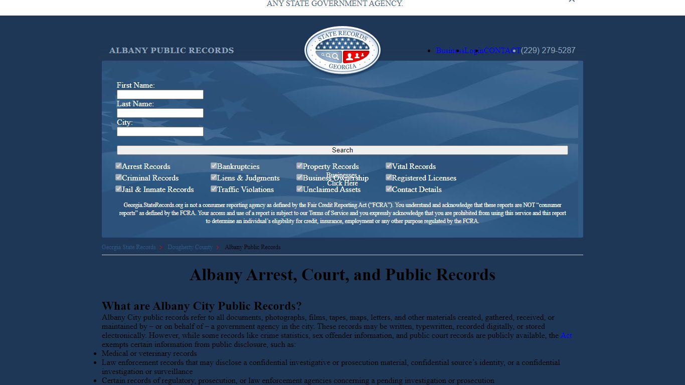 Albany Arrest and Public Records | Georgia.StateRecords.org