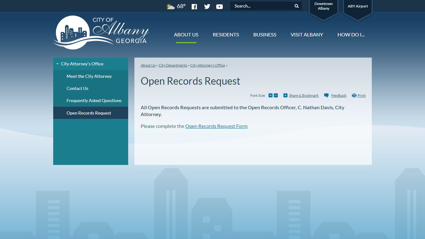 Open Records Request | City of Albany