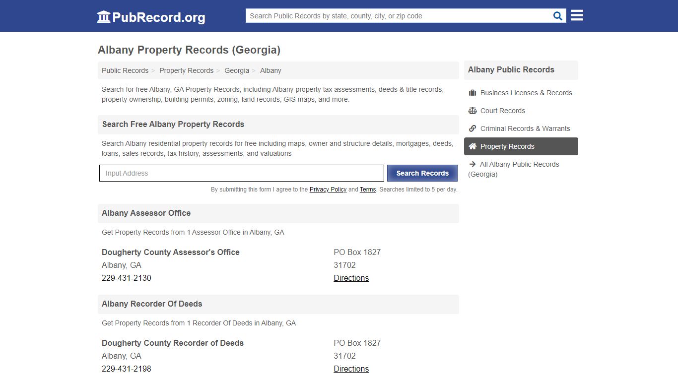 Free Albany Property Records (Georgia Property Records) - PubRecord.org